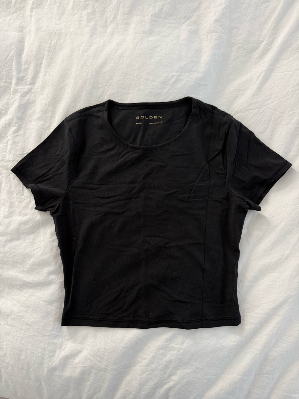 Aritzia Black Short Sleeve Scoop Neck Tee